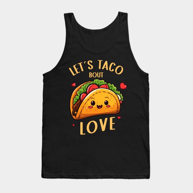 Cute Taco Valentines Shirt | Lets Taco Bout Love Tank Top by Indigo Lake